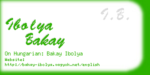 ibolya bakay business card